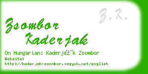 zsombor kaderjak business card